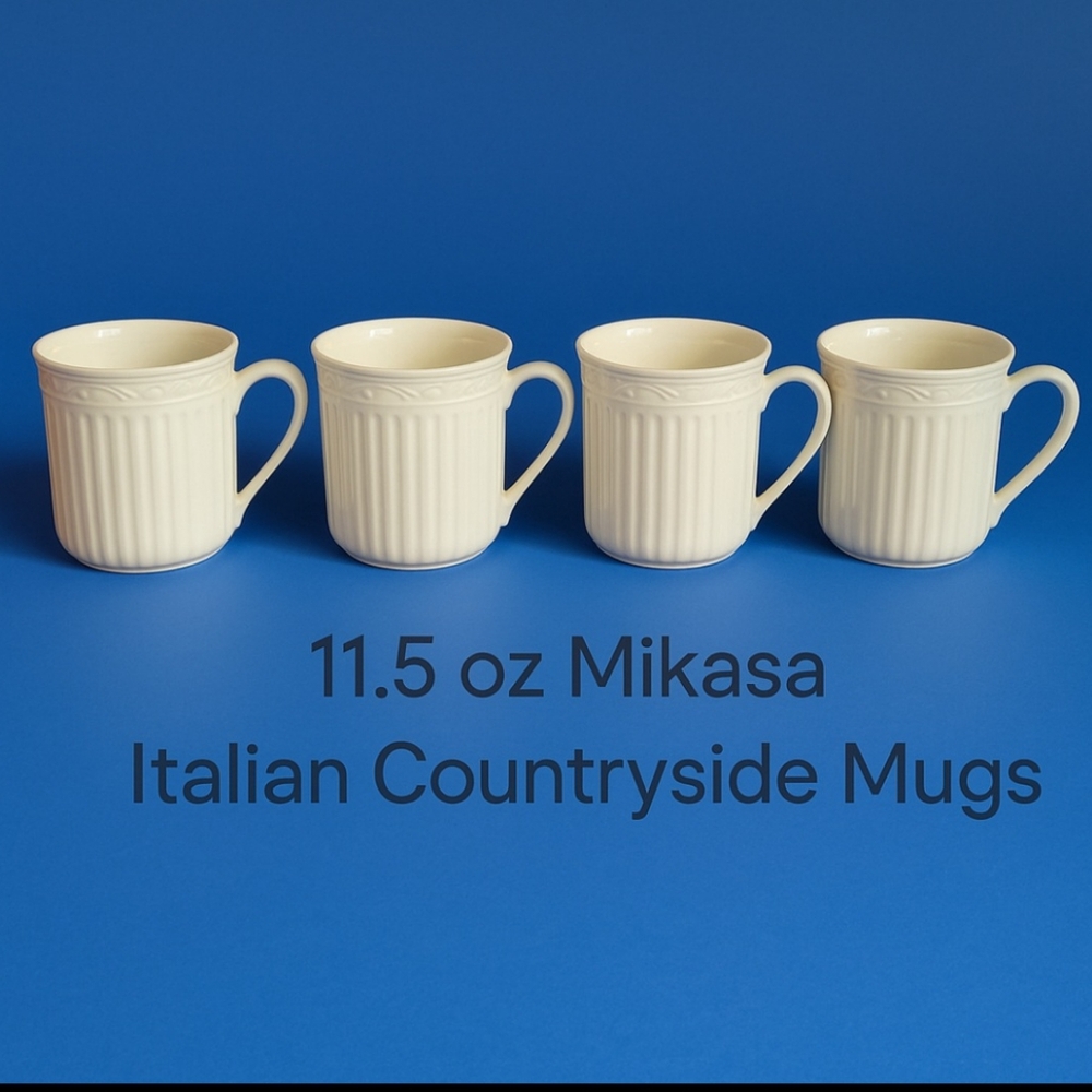 Mikasa Italian Countryside Mugs – Set of 4, 11.5 oz, Made in Malaysia